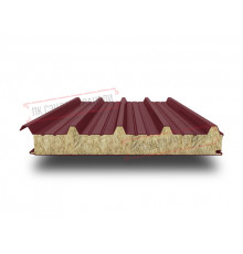 Сэндвич панели кровельные с минеральной ватой, ширина 1000 мм, толщина 20 мм, 0.5/0.5, RAL3005