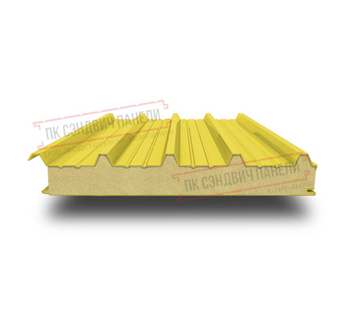 Сэндвич панели кровельные с пенополиуретаном, ширина 1200 мм, толщина 30 мм, 0.5/0.5, RAL1018 Сэндвич панели кровельные с пенополиуретаном, ширина 1200 мм, толщина 30 мм, 0.5/0.5, RAL1018