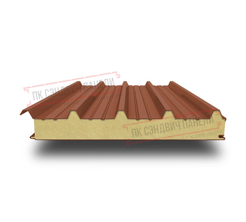 Сэндвич панели кровельные с пенополиизоциануратом, ширина 1200 мм, толщина 20 мм, 0.5/0.5, RAL8004 Сэндвич панели кровельные с пенополиизоциануратом, ширина 1200 мм, толщина 20 мм, 0.5/0.5, RAL8004