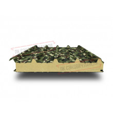 Сэндвич панели кровельные с пенополиизоциануратом, ширина 1200 мм, толщина 20 мм, 0.5/0.5, милитари