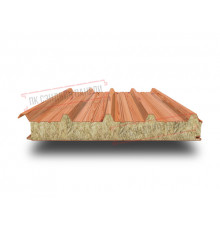 Сэндвич панели кровельные с минеральной ватой, ширина 1200 мм, толщина 30 мм, 0.5/0.5, золотой орех