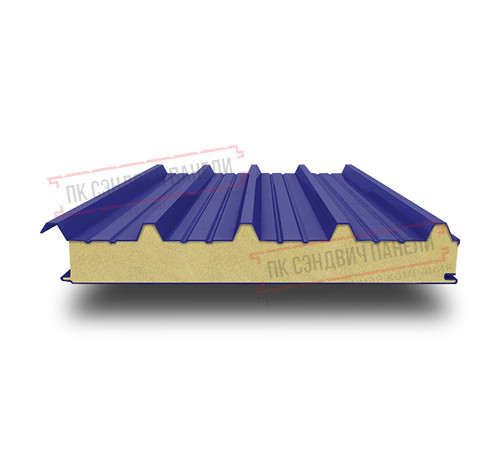 Сэндвич панели кровельные с пенополиуретаном, ширина 1200 мм, толщина 30 мм, 0.5/0.5, RAL5002 Сэндвич панели кровельные с пенополиуретаном, ширина 1200 мм, толщина 30 мм, 0.5/0.5, RAL5002