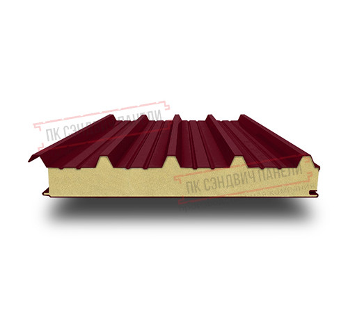 Сэндвич панели кровельные с пенополиизоциануратом, ширина 1200 мм, толщина 20 мм, 0.5/0.5, бордо Сэндвич панели кровельные с пенополиизоциануратом, ширина 1200 мм, толщина 20 мм, 0.5/0.5, бордо