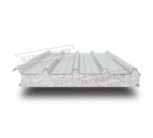 Сэндвич панели кровельные с пенополистиролом, ширина 1200 мм, толщина 20 мм, 0.5/0.5, RAL7035 Сэндвич панели кровельные с пенополистиролом, ширина 1200 мм, толщина 20 мм, 0.5/0.5, RAL7035