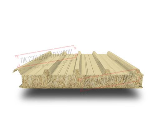 Сэндвич панели кровельные с минеральной ватой, ширина 1000 мм, толщина 20 мм, 0.5/0.5, RAL1014 Сэндвич панели кровельные с минеральной ватой, ширина 1000 мм, толщина 20 мм, 0.5/0.5, RAL1014