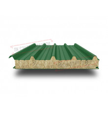 Сэндвич панели кровельные с минеральной ватой, ширина 1200 мм, толщина 20 мм, 0.5/0.5, RAL6002