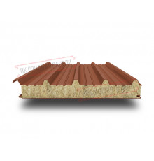 Сэндвич панели кровельные с минеральной ватой, ширина 1000 мм, толщина 20 мм, 0.5/0.5, RAL8004