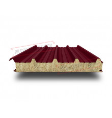 Сэндвич панели кровельные с минеральной ватой, ширина 1200 мм, толщина 30 мм, 0.5/0.5, бордо