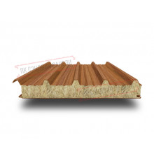 Сэндвич панели кровельные с минеральной ватой, ширина 1000 мм, толщина 20 мм, 0.5/0.5, орех