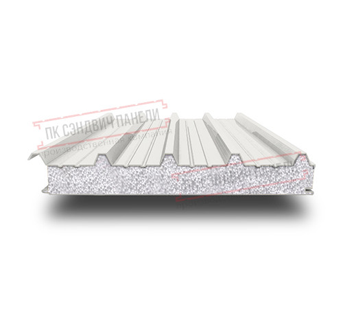 Сэндвич панели кровельные с пенополистиролом, ширина 1200 мм, толщина 20 мм, 0.5/0.5, RAL9010 Сэндвич панели кровельные с пенополистиролом, ширина 1200 мм, толщина 20 мм, 0.5/0.5, RAL9010