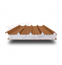 Сэндвич панели кровельные с пенополистиролом, ширина 1200 мм, толщина 30 мм, 0.5/0.5, орех