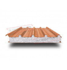 Сэндвич панели кровельные с пенополистиролом, ширина 1000 мм, толщина 20 мм, 0.5/0.5, золотой орех