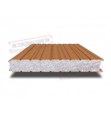 Сэндвич панели стеновые с пенополистиролом, ширина 1000 мм, толщина 20 мм, 0.5/0.5, орех