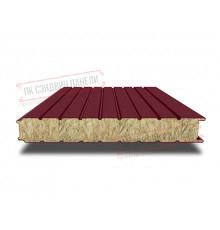 Сэндвич панели стеновые с минеральной ватой, ширина 1200 мм, толщина 20 мм, 0.5/0.5, бордо