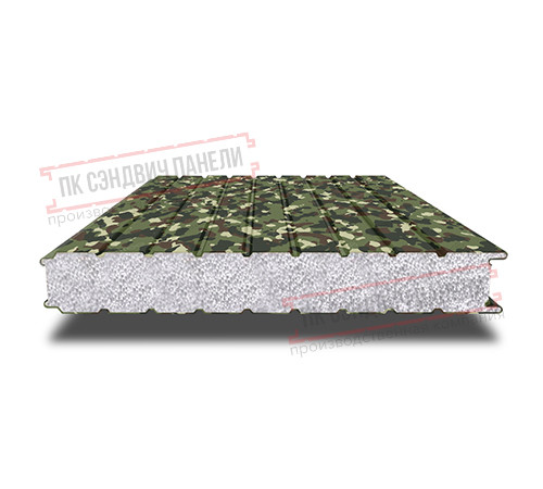 Сэндвич панели стеновые с пенополистиролом, ширина 1200 мм, толщина 10 мм, 0.5/0.5, милитари Сэндвич панели стеновые с пенополистиролом, ширина 1200 мм, толщина 10 мм, 0.5/0.5, милитари