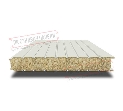 Сэндвич панели стеновые с минеральной ватой, ширина 1000 мм, толщина 10 мм, 0.5/0.5, RAL9002