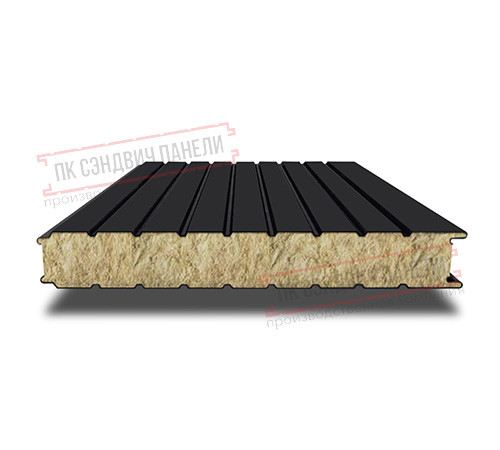 Сэндвич панели стеновые с минеральной ватой, ширина 1000 мм, толщина 10 мм, 0.5/0.5, RAL9005