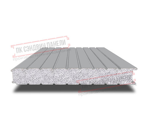 Сэндвич панели стеновые с пенополистиролом, ширина 1000 мм, толщина 10 мм, 0.5/0.5, RAL7004