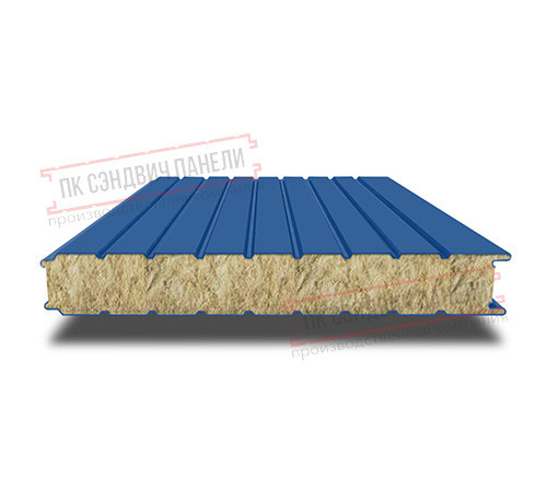 Сэндвич панели стеновые с минеральной ватой, ширина 1000 мм, толщина 10 мм, 0.5/0.5, RAL5005