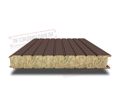 Сэндвич панели стеновые с минеральной ватой, ширина 1200 мм, толщина 10 мм, 0.5/0.5, RAL8017 Сэндвич панели стеновые с минеральной ватой, ширина 1200 мм, толщина 10 мм, 0.5/0.5, RAL8017