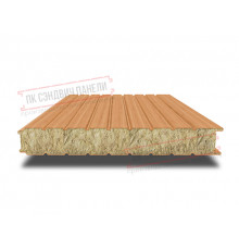 Сэндвич панели стеновые с минеральной ватой, ширина 1000 мм, толщина 10 мм, 0.5/0.5, дуб