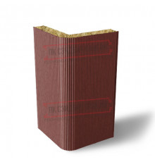 Угловая сэндвич-панель вертикальная из минеральной ваты, 0.5/0.5, ширина 1200 мм, толщина 40 мм, RAL3009