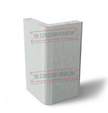 Угловая сэндвич-панель вертикальная из пенополистирола, 0.5/0.5, ширина 1200 мм, толщина 40 мм, RAL7035