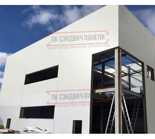 Угловая сэндвич-панель вертикальная из минеральной ваты, 0.5/0.5, ширина 1000 мм, толщина 40 мм, RAL9003