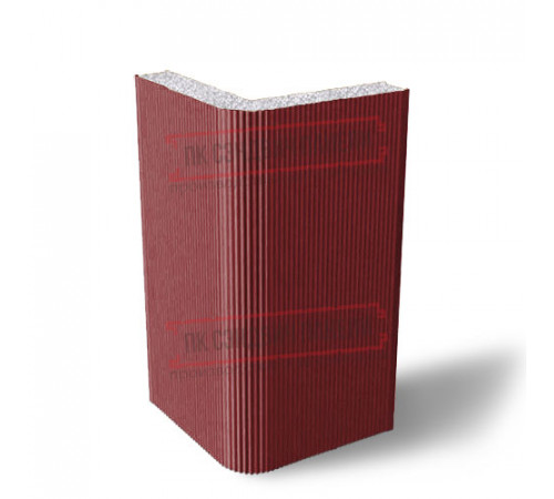 Угловая сэндвич-панель вертикальная из пенополистирола, 0.5/0.5, ширина 1200 мм, толщина 40 мм, RAL3011