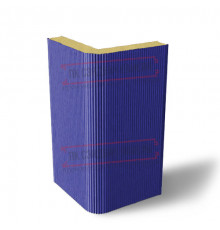 Угловая сэндвич-панель вертикальная из пенополиизоцианурата, 0.5/0.5, ширина 1000 мм, толщина 20 мм, RAL5002