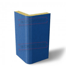 Угловая сэндвич-панель вертикальная из пенополиизоцианурата, 0.5/0.5, ширина 1200 мм, толщина 20 мм, RAL5005