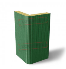 Угловая сэндвич-панель вертикальная из пенополиизоцианурата, 0.5/0.5, ширина 1000 мм, толщина 30 мм, RAL6002