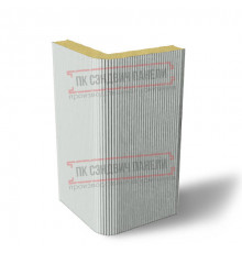 Угловая сэндвич-панель вертикальная из пенополиуретана, 0.5/0.5, ширина 1200 мм, толщина 50 мм, RAL7035