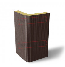 Угловая сэндвич-панель вертикальная из пенополиизоцианурата, 0.5/0.5, ширина 1000 мм, толщина 10 мм, RAL8017