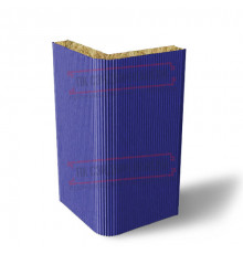 Угловая сэндвич-панель вертикальная из минеральной ваты, 0.5/0.5, ширина 1000 мм, толщина 10 мм, RAL5002