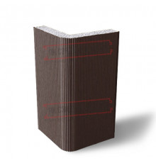 Угловая сэндвич-панель вертикальная из пенополистирола, 0.5/0.5, ширина 1200 мм, толщина 40 мм, RAL8017