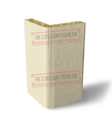 Угловая сэндвич-панель вертикальная из минеральной ваты, 0.5/0.5, ширина 1200 мм, толщина 30 мм, RAL1015