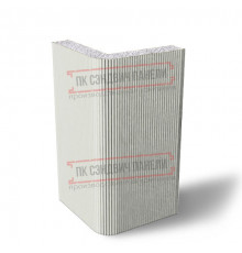 Угловая сэндвич-панель вертикальная из пенополистирола, 0.5/0.5, ширина 1200 мм, толщина 10 мм, RAL9002