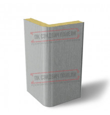 Угловая сэндвич-панель вертикальная из пенополиизоцианурата, 0.5/0.5, ширина 1200 мм, толщина 10 мм, RAL9006