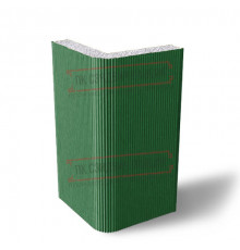 Угловая сэндвич-панель вертикальная из пенополистирола, 0.5/0.5, ширина 1200 мм, толщина 40 мм, RAL6002