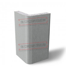 Угловая сэндвич-панель вертикальная из пенополистирола, 0.5/0.5, ширина 1200 мм, толщина 40 мм, RAL9006