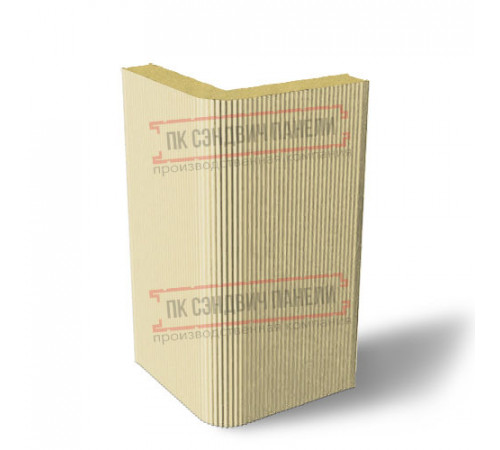 Угловая сэндвич-панель вертикальная из пенополиизоцианурата, 0.5/0.5, ширина 1200 мм, толщина 10 мм, RAL1014