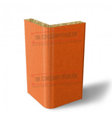 Угловая сэндвич-панель вертикальная из минеральной ваты, 0.5/0.5, ширина 1200 мм, толщина 10 мм, RAL2004