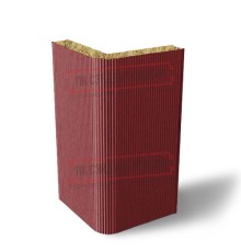 Угловая сэндвич-панель вертикальная из минеральной ваты, 0.5/0.5, ширина 1200 мм, толщина 60 мм, RAL3011