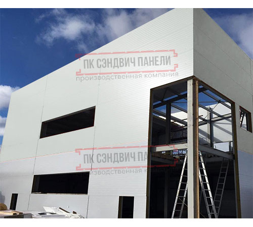 Угловая сэндвич-панель вертикальная из минеральной ваты, 0.5/0.5, ширина 1200 мм, толщина 10 мм, RAL7035