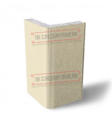 Угловая сэндвич-панель вертикальная из пенополистирола, 0.5/0.5, ширина 1200 мм, толщина 10 мм, RAL1015