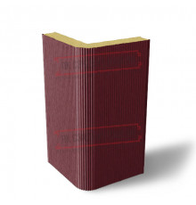 Угловая сэндвич-панель вертикальная из пенополиизоцианурата, 0.5/0.5, ширина 1000 мм, толщина 20 мм, RAL3005