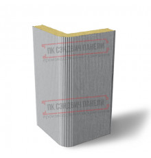 Угловая сэндвич-панель вертикальная из пенополиизоцианурата, 0.5/0.5, ширина 1200 мм, толщина 10 мм, RAL7004