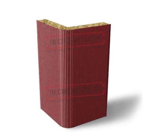 Угловая сэндвич-панель вертикальная из минеральной ваты, 0.5/0.5, ширина 1000 мм, толщина 40 мм, RAL3011