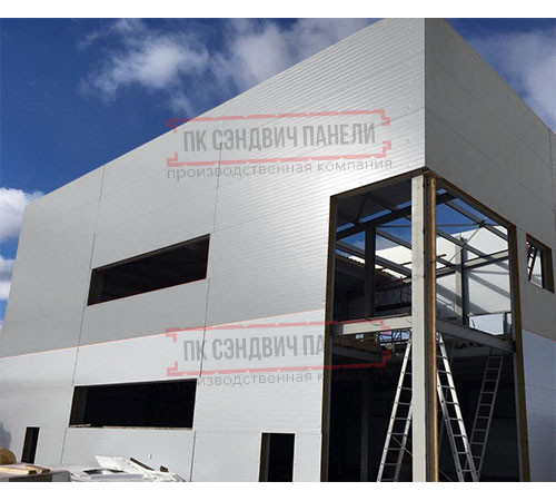 Угловая сэндвич-панель вертикальная из пенополистирола, 0.5/0.5, ширина 1200 мм, толщина 20 мм, RAL7004